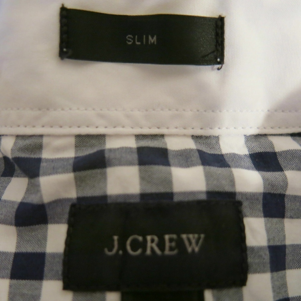 J.Crew Men's Slim Shirt Navy Gingham XS S M L XL - Picture 3 of 4